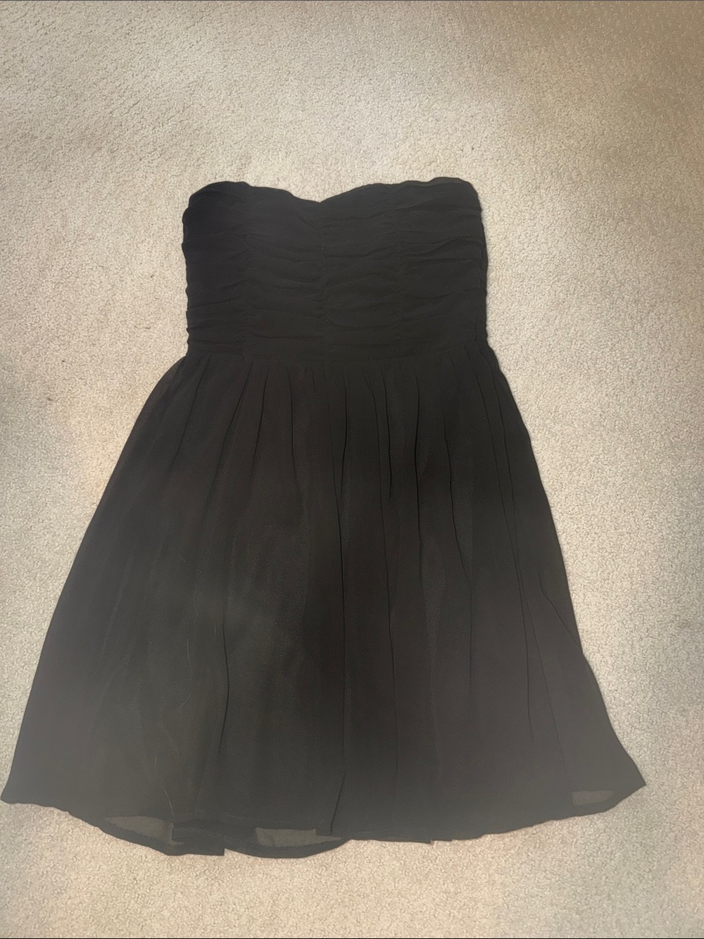 Ya Los Angeles Strapless Black Chiffon Dress